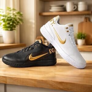 Nike Zoom Lebron NXXT Gen AMPD White Black Gold Sz11.5 FJ1566 103 No Lid